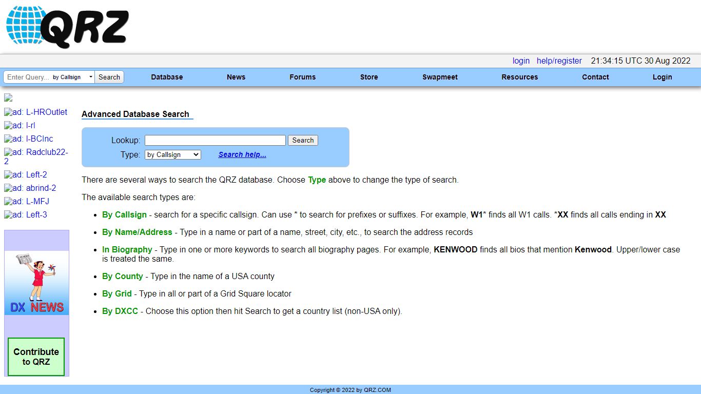 QRZ Callsign Database Search by QRZ Ham Radio